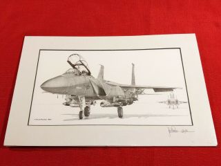 Vintage 1990 Joe Plummer Military Aviation Art Print Signed In 