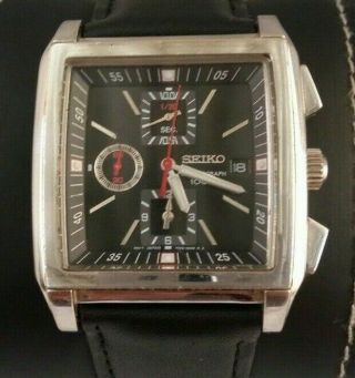 Rare Seiko Monaco Chronograph 100m Vintage Chrono Watch Quartz Men