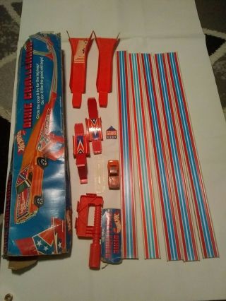 Vintage Hot Wheels Dixie Challenger Track W Box And Car.  Dukes Of Hazzard Like.