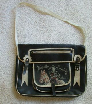 Vintage Hopalong Cassidy Vinyl Saddle Bag - Book Bag - Approx 15 X 11 "
