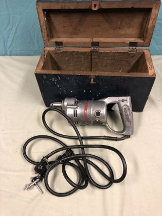 Vtg Milwaukee Model S - 114 1/4 Inch Hole Shooter Drill 2.  8 Amps,  1100 Rpm