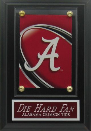 Die Hard Fan Alabama Crimson Roll Tide Card Plaque With Easel For Your Man Cave