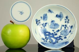 A Chinese Kangxi Period (1662 - 1722) Blue & White Dish With Lingzhi Mark To Base