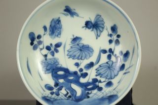 A Chinese Kangxi Period (1662 - 1722) blue & white dish with Lingzhi mark to base 3