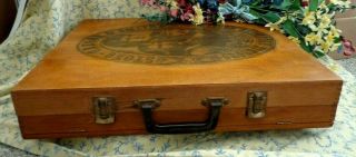 Vintage Art Box Artist Box Divided Art Supply Case With Graphic
