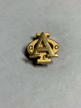 Vintage Alpha Phi Badge Pin Aeo Gold Tone 11/27/94