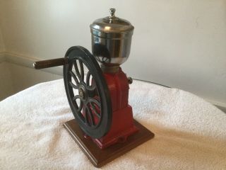 Vintage Cast Iron Single Wheel Coffee Bean Grinder Mill