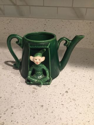 Vintage Treasure Craft Green Pixie Elf Teapot Planter