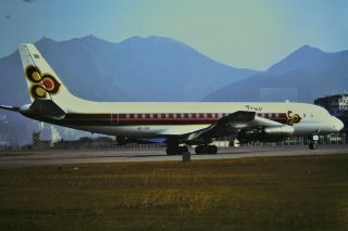 1976 - Hong Kong Kodak Photo Slide - Thai Airways - Dc8 - Kai Tak Hkg