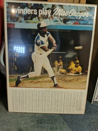 Vintage 1974 Macgregor Hank Aaron Home Run Log 20 X 26 Poster Shrink Wrapped