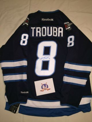 Jacob Trouba Winnipeg Jets Autograph Reebok Premier Nhl Hockey Jersey Blowout