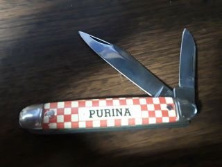 Vintage Purina Two Blade Pocket Knife Providence Cutlery Co Scarce Not Kutmaster
