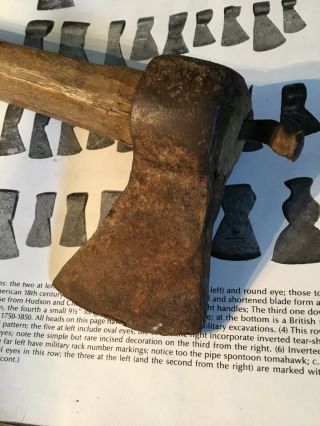 Rev War 18th Century Forged Iron Belt Axe Handle Rare 4 Inch Size F & I