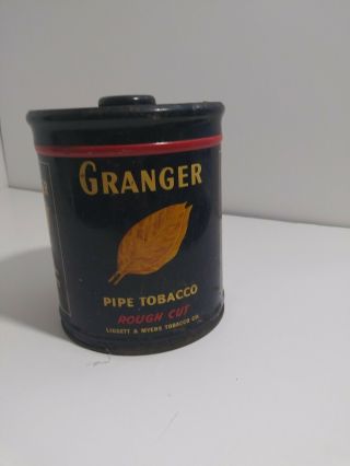 Vintage 1926 Granger Rough Cut Pipe Tobacco Tin Canister Tax Stamp