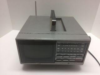 Vintage Ge Portable Tv Radio Model 7 - 7150a Am Fm Uvh Vhf 5 " Retro
