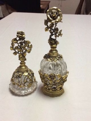 Two Vintage Victorian Perfume Bottles By Matson