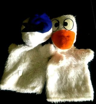 VINTAGE 1960 ' s CHAD VALLEY DONALD DUCK 2 HAND PUPPETS 3