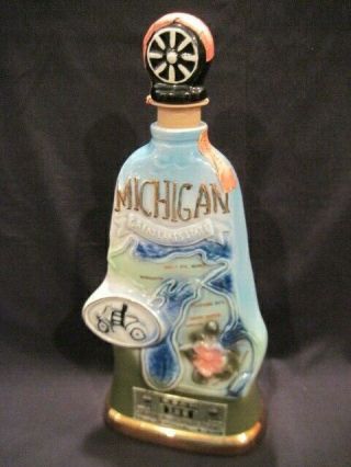 Vintage 1972 Jim Beam Michigan " Great Lakes State " Empty Decanter