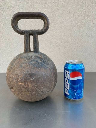 Antique Dumb Bell Squat High Lift Weight - 7” Cannon Ball - 12” Tall 1800’s