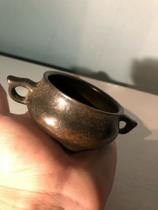 Rare Miniature Chinese Bronze Censer With Early Mark 3