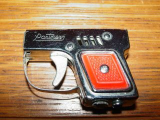 Vintage Micro Pistol Cigarette Lighter Red By Partner 2 " Long