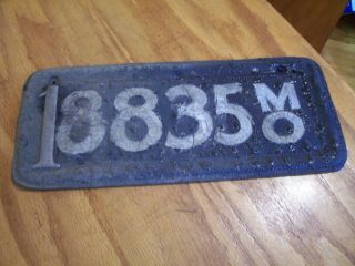 Vintage/ Antique License Plate Missouri 18835mo Old Early Nr Age?