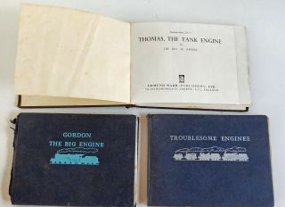3 Vintage Thomas The Tank Engine Books,  Gordon,  Troublesome,  Rev.  W.  Awdry (9890)