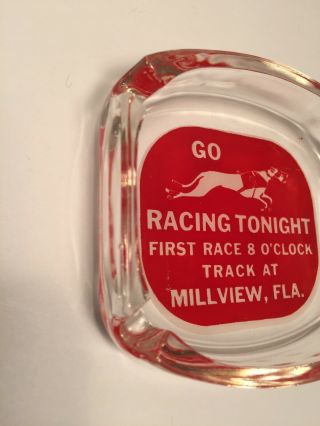 Go Racing Tonight Dog Track Greyhound Vintage Glass Advertising Ashtray 2