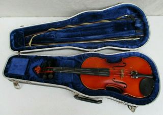 Vintage C.  Meisel Geigen Bass Und Cellobau Stradivarius Violin In Hard Shell Cas