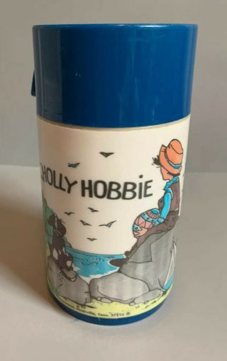 Holly Hobbie Vintage 1981 Aladdin Plastic Thermos Bottle For Lunchbox Complete