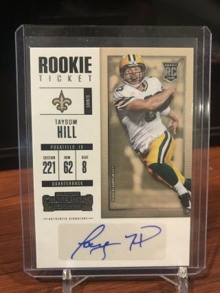 2017 Contenders Taysom Hill Rookie Ticket Auto