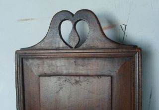 Late 18th / Early 19th C Slide Top Walnut Dovetailed Candlebox W Heart Handle