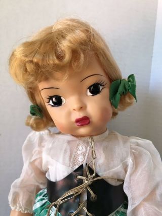 Vintage 16” Terri Lee Honey Blonde Doll In Tagged Irish Colleen Dress