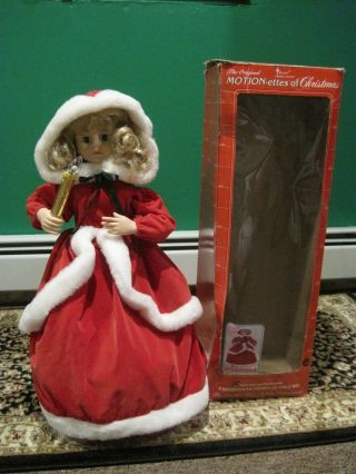 Vtg Telco Motion - Ette Lighted Animated Christmas Victorian Caroler 24 " Doll Box