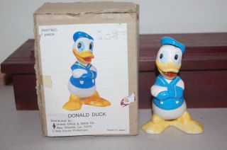 Donald Duck Vtg Japan Ceramic Figurine United China & Glass Co.  W/ Box 1960 