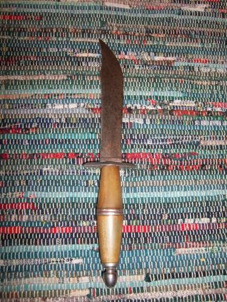 Antique Fixed Blade Large Horn Handle Knife