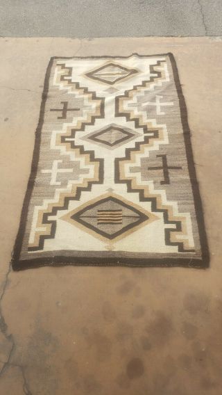 Antique Navajo Rug Crystal Trading Post 5 By 3 Feet