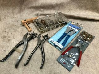 Vintage Leather Rivet Tools And Accessories,