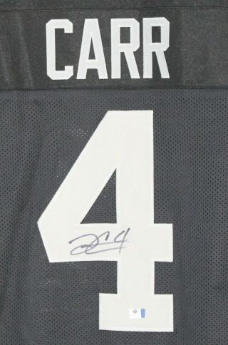 Derek Carr Autographed Oakland Raiders Black Jersey