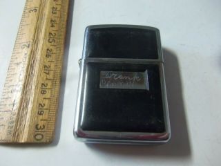 Vintage 1986 Zippo Lighter W/ Raised Black Cover Engraved