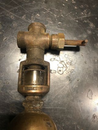 Antique Brass Nugent Sight Feed Oiler Hit Miss Engine Steam 3