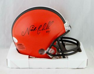 Nick Chubb Autographed Cleveland Browns Mini Helmet - Jsa W Auth Black