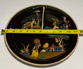 Vintage Antique Mexican Tlaquepaque 1920’s Folk Art Pottery Ceramic Dish Plate 2