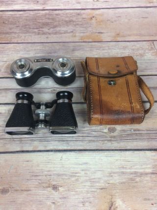 Vintage Ofuna Opera Glasses/binoculars W/leather Case 3x10 And Sportier Glasses
