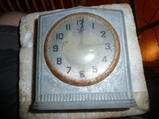 Vintage Antique Metal Mantle Clock 6 " Tall X 5 3/8 W X 2 