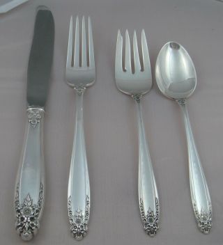 International Prelude Sterling Silver Four Piece Setting Luncheon Modern Blade