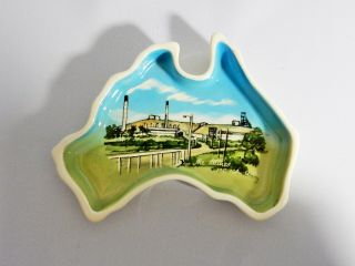 Vintage Retro Studio Anna Australian Pottery Mines Mt Isa Dish Plate Souvenir