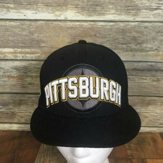 Nfl Pittsburgh Steelers 6 3/4 Era Black Fitted Cap Hat Football
