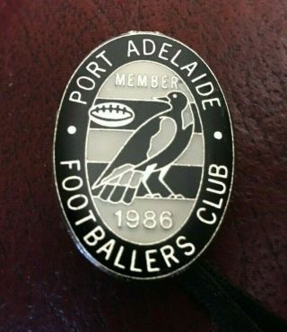 Vintage 1986 Port Adelaide Footballers Club Pin Badge