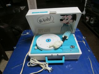 Vintage Ge Electric " Mickey Mouse " Portable Suitcase Record Player